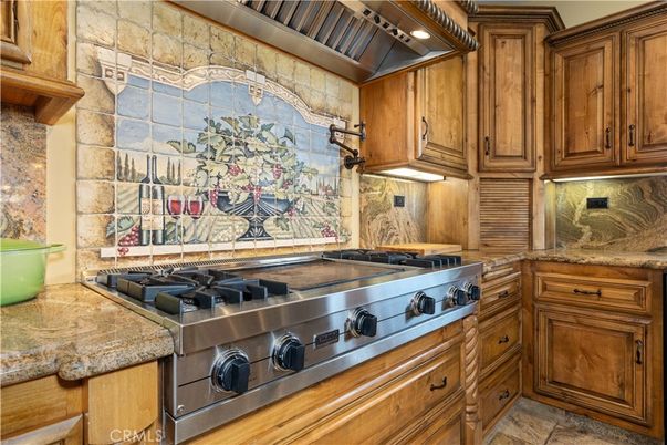 Interior, Kitchen, Stainless Steel Appliances, Stone Walls