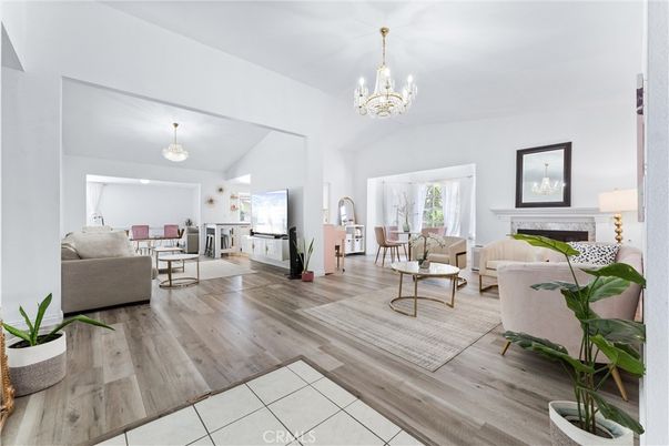 Chandelier, Fireplace, Interior, Living room, Wood Texture Flooring