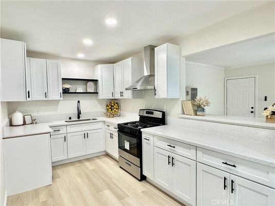 Interior, Kitchen, Recessed Lighting, Wood Texture Flooring