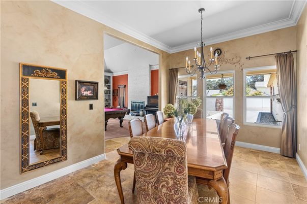 Billiard Table, Chandelier, Dining room, Fireplace, Interior, Piano