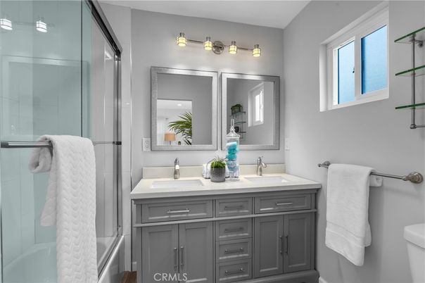 Bathroom, Dual Sink Vanities, Glass Shower, Interior