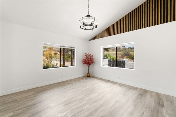Chandelier, Empty room, Interior, Pendant Lights, Wood Texture Flooring