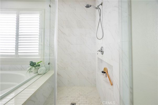 Bathroom, Glass Shower, Interior, Marble Walls