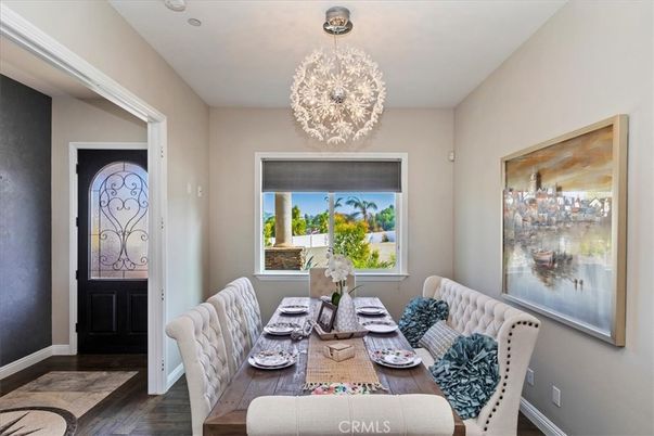 Chandelier, Dining room, Interior, Wood Texture Flooring