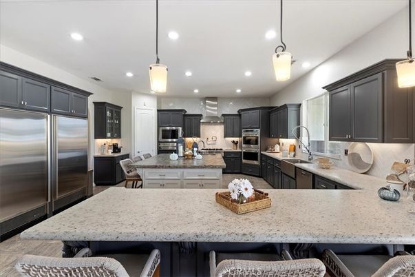 Interior, Kitchen, Pendant Lights, Recessed Lighting, Stainless Steel Appliances