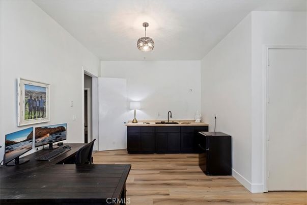 Home Office, Interior, Pendant Lights, Wood Texture Flooring