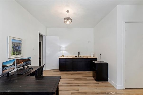 Home Office, Interior, Pendant Lights, Wood Texture Flooring