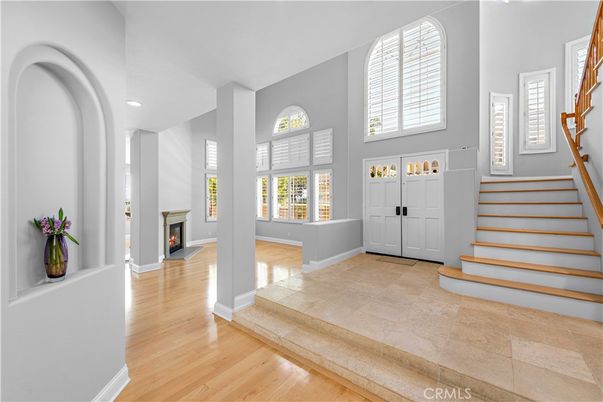 Fireplace, Interior, Recessed Lighting, Wood Texture Flooring