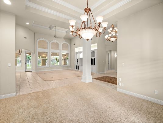 Chandelier, Empty room, Interior, Recessed Lighting