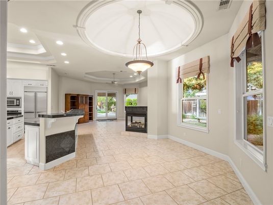 Fireplace, Interior, Kitchen, Pendant Lights, Recessed Lighting