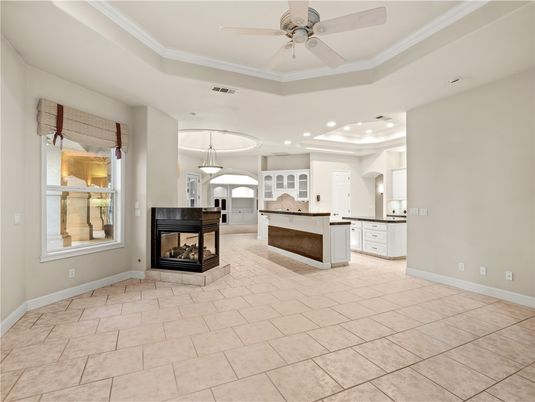 Fireplace, Interior, Kitchen, Pendant Lights, Recessed Lighting