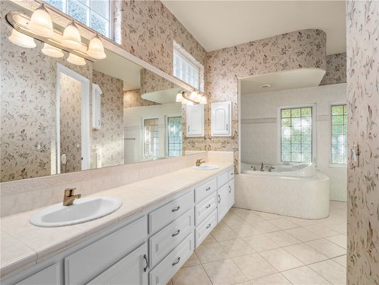 Bathroom, Dual Sink Vanities, Interior, Tile Countertops