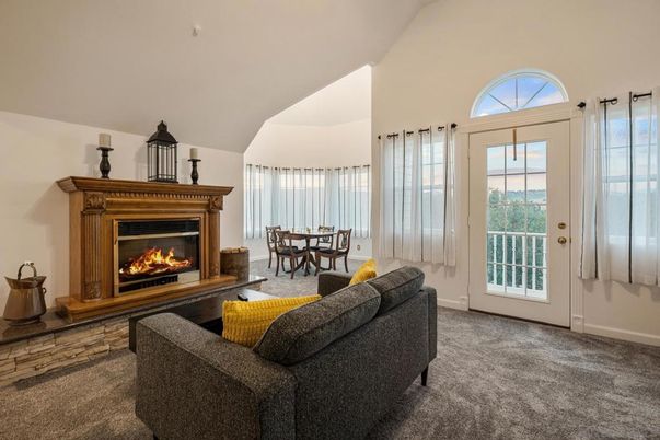 Dining room, Fireplace, Interior, Living room