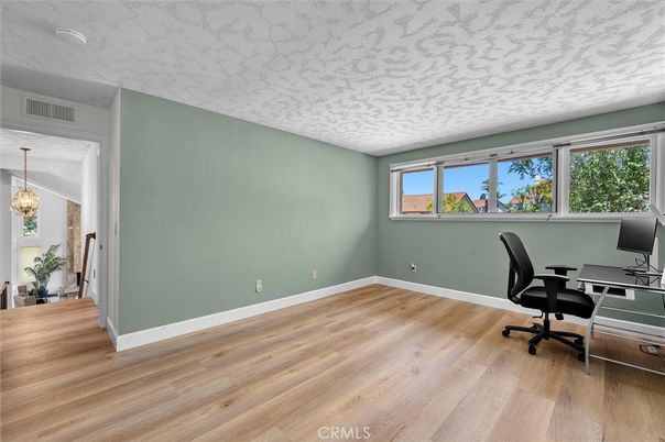 Chandelier, Home Office, Interior, Pendant Lights, Wood Texture Flooring