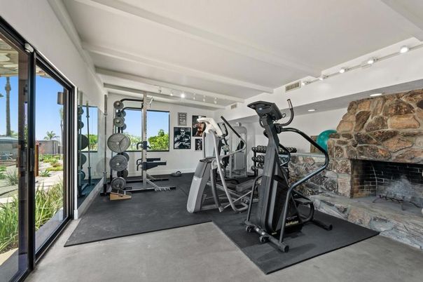 Fireplace, Fitness Equipment, Interior, Stone Walls