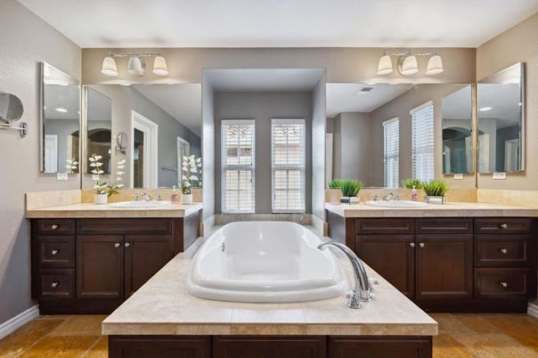 Bathroom, Dual Sink Vanities, Interior, Tile Countertops
