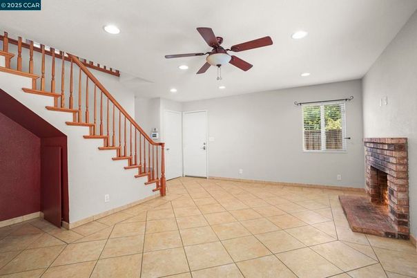 Empty room, Fireplace, Interior, Recessed Lighting