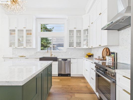 Interior, Kitchen, Stainless Steel Appliances, Wood Texture Flooring