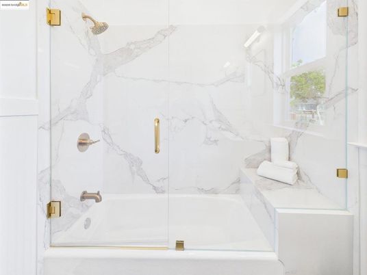 Bathroom, Glass Shower, Interior, Marble Walls