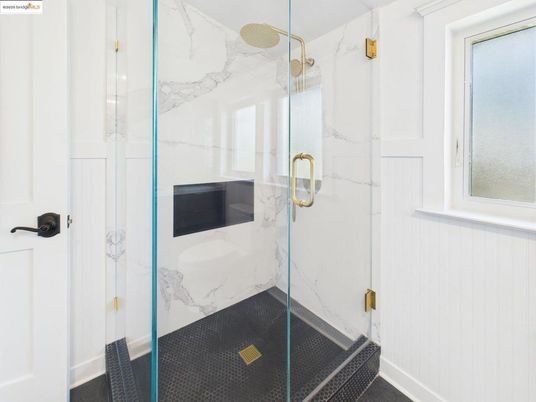 Bathroom, Glass Shower, Interior, Marble Walls