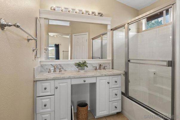 Bathroom, Dual Sink Vanities, Glass Shower, Interior