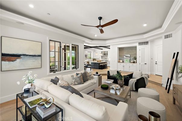 Interior, Kitchen, Living room, Recessed Lighting, Wood Texture Flooring