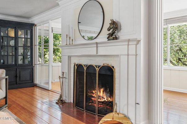 Fireplace, Interior, Wood Texture Flooring