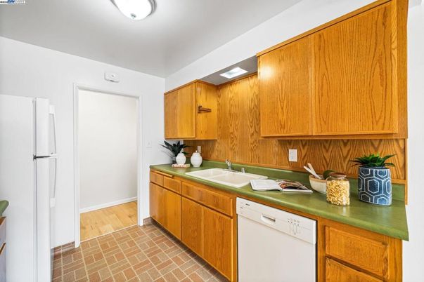 Interior, Kitchen, Wood Texture Flooring