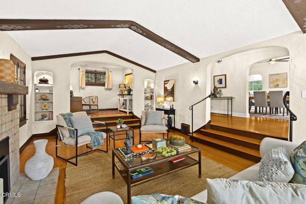 Fireplace, Interior, Living room, Wooden Beams, Wood Texture Flooring
