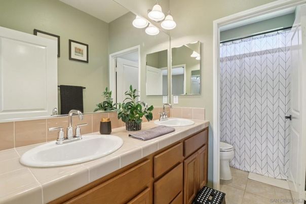 Bathroom, Dual Sink Vanities, Interior, Tile Countertops