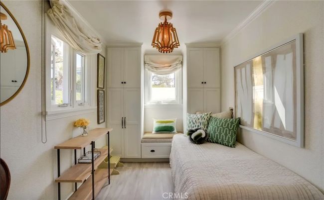 Bedroom, Chandelier, Interior, Wood Texture Flooring