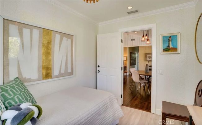 Bedroom, Dining room, Interior, Recessed Lighting, Wood Texture Flooring