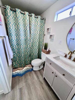 Bathroom, Interior, Wood Texture Flooring