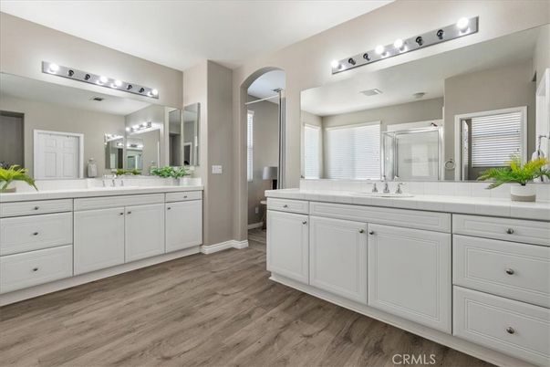 Bathroom, Dual Sink Vanities, Interior, Wood Texture Flooring