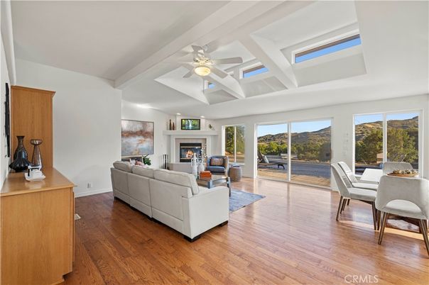 Dining room, Fireplace, Interior, Living room, Wood Texture Flooring