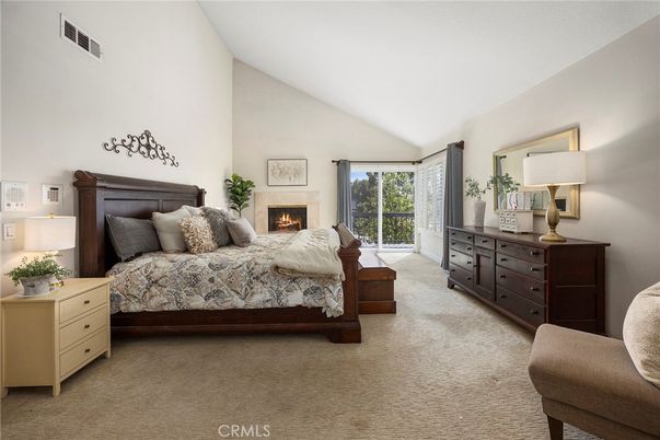 Bedroom, Fireplace, Interior