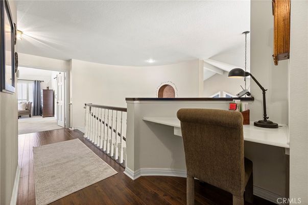 Home Office, Interior, Pendant Lights, Recessed Lighting, Wood Texture Flooring