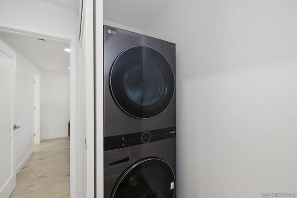 Interior, Recessed Lighting, Utility Closets, Washer, Wood Texture Flooring