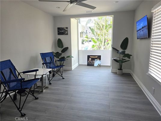 Fireplace, Interior, Recessed Lighting, Wood Texture Flooring
