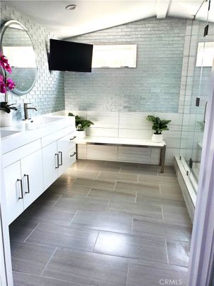 Bathroom, Dual Sink Vanities, Glass Shower, Interior