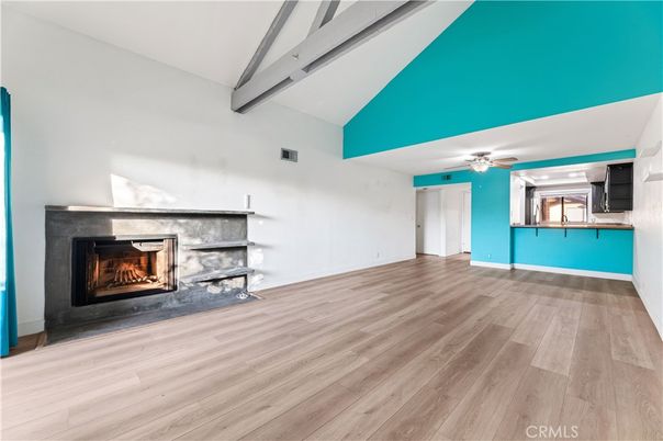 Empty room, Fireplace, Interior, Wood Texture Flooring