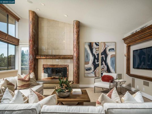 Fireplace, Interior, Living room, Recessed Lighting