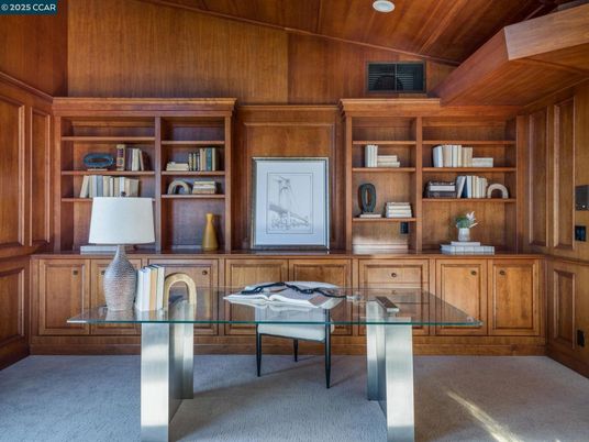 Home Office, Interior, Recessed Lighting, Wooden Ceilings, Wooden Walls