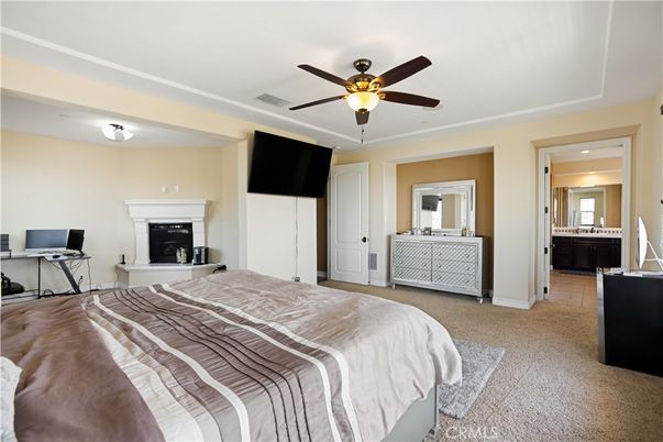 Bedroom, Fireplace, Interior, Recessed Lighting