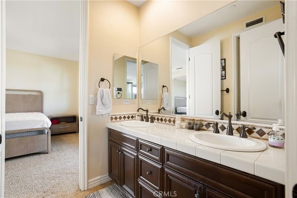 Bathroom, Dual Sink Vanities, Interior, Tile Countertops