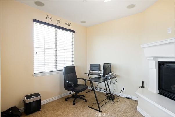 Fireplace, Home Office, Interior, Recessed Lighting