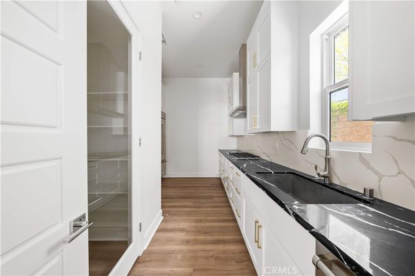 Interior, Kitchen, Marble Walls, Wood Texture Flooring
