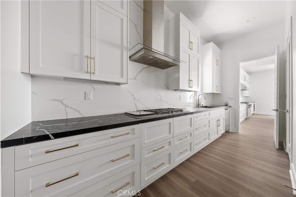 Interior, Kitchen, Marble Walls, Wood Texture Flooring