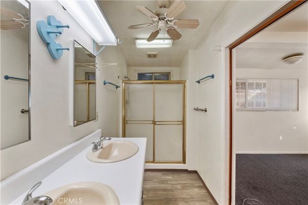 Bathroom, Dual Sink Vanities, Interior, Wood Texture Flooring