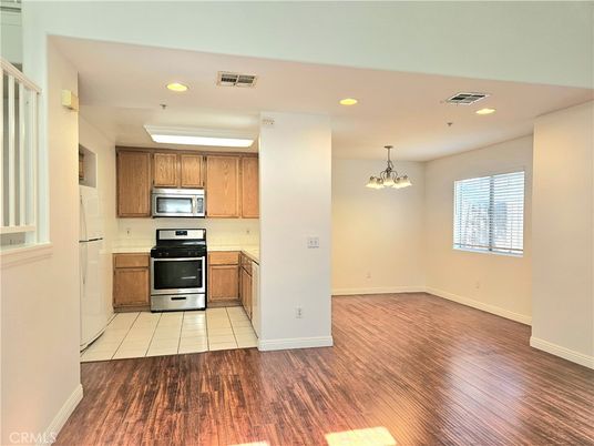 Chandelier, Interior, Kitchen, Recessed Lighting, Wood Texture Flooring